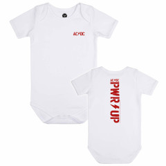 AC/DC Baby romper wit - (PWR UP rood)