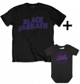 Duo Rockset Black Sabbath papa t-shirt & Black Sabbath baby romper