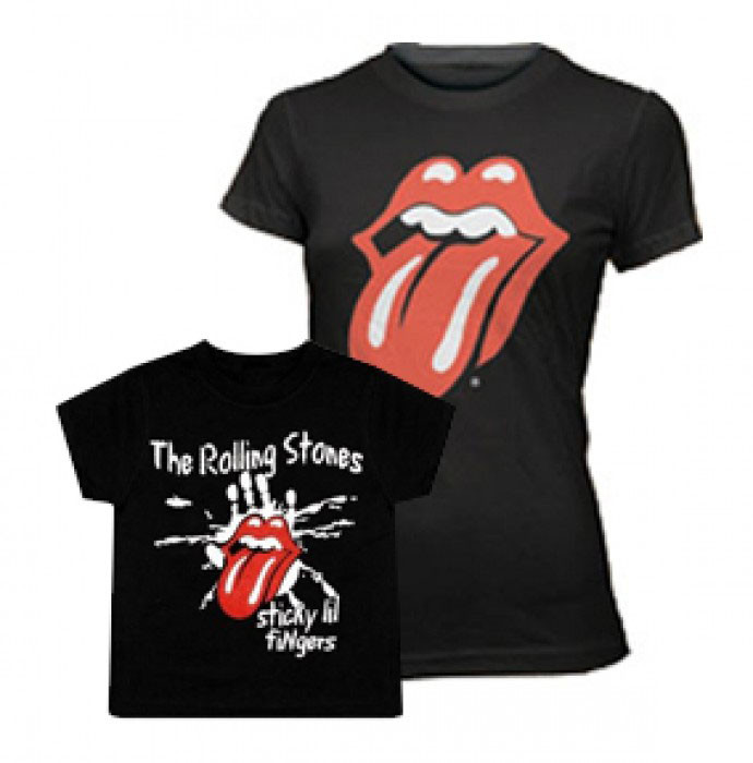 school rouw Imperialisme Set Rolling Stones mama t-shirt & kinder t-shirt