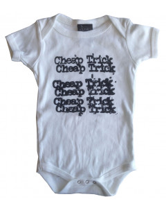 Cheap Trick baby romper White Stacked