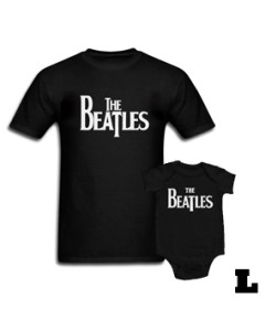 Duo Rockset Beatles papa t-shirt L & Beatles romper baby Eternal