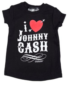 Johnny Cash Baby rock T-shirt I heart Johnny Cash