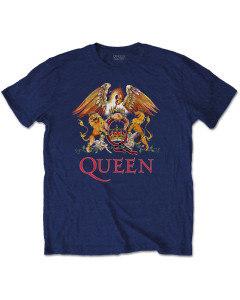Queen Kinder T-Shirt - (Classic Crest) Blauw