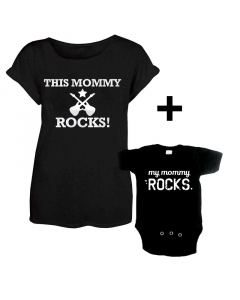 Duo Rockset This mommy rocks t-shirt & My mommy rocks baby romper 